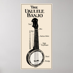 Het Poster van Ukulele Banjo