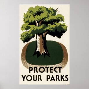 Het Poster van WPA beschermt Onze Parken