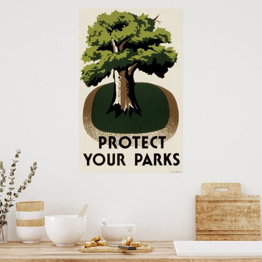 Het Poster van WPA beschermt Onze Parken (Keuken)