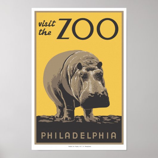 Het Poster van WPA "Bezoek de dierentuin" Philadel (Voorkant)