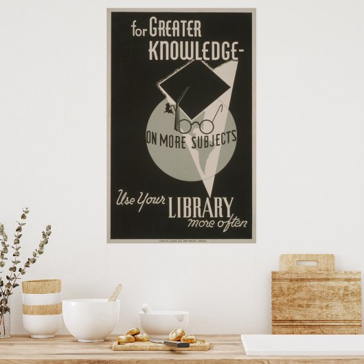 Het Poster van WPA van de Bibliotheek van de Grote (Keuken)
