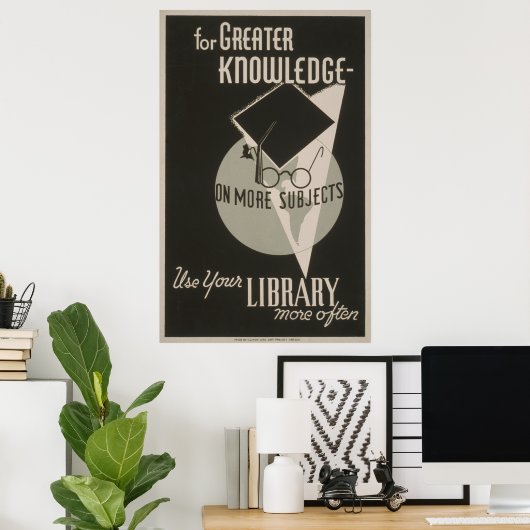 Het Poster van WPA van de Bibliotheek van de Grote (Thuiskantoor)