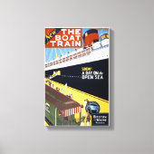 Het Poster voor boottreinreizen Canvas Afdruk (Voorkant)
