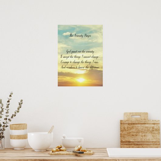 Het Poster voor het sereniteitsgebed (Keuken)