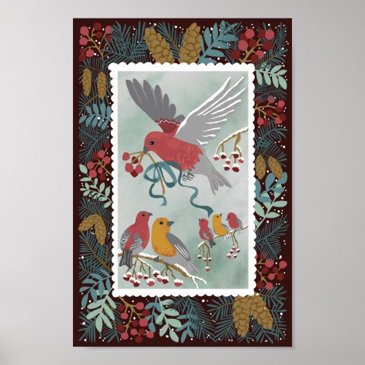 Het Poster Winter Earth Song Crimson Red (Voorkant)