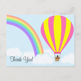 Het Postkaart van een Heete Luchtballon - Lichtbla