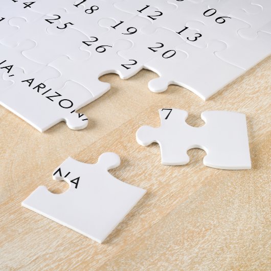 Het potlood in kalender Moderne Minimale Paar Foto Legpuzzel (Zijkant)