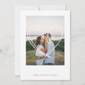 Het potlood in kalender Moderne Minimale Paar Foto Save The Date (Achterkant)