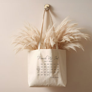 Het potlood ons in Fun Minimale Kalender sparen de Tote Bag