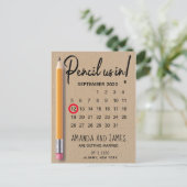 Het potlood ons in het kalenderkarton sparen de Da Aankondigingskaart (Staand voorkant)