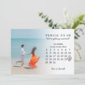 Het potlood ons in sparen de Datum Uitnodiging van (Staand voorkant)