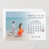 Het potlood ons in sparen de Datum Uitnodiging van (Voorkant / Achterkant)