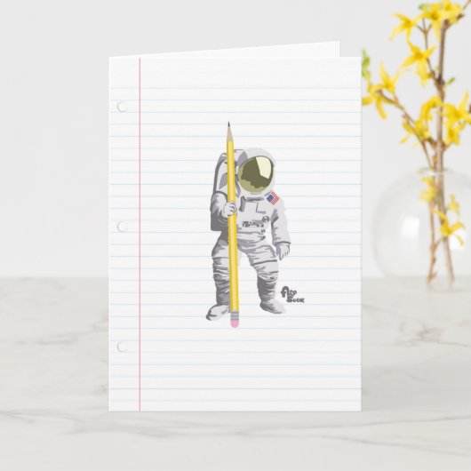 Het Potlood van de astronaut en het Wenskaart van Kaart (Gele Bloem)