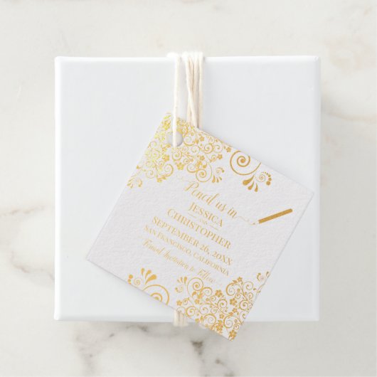 Het Potlood van de bruiloft ons in sparen de Datum Bedankjes Labels (Met doos)