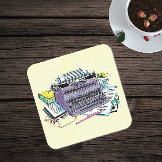Het potlood van het Schrijfmachine van de Schrijfm Kartonnen Onderzetters