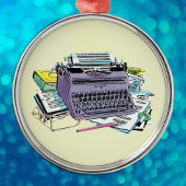 Het potlood van het Schrijfmachine van de Schrijfm Metalen Ornament