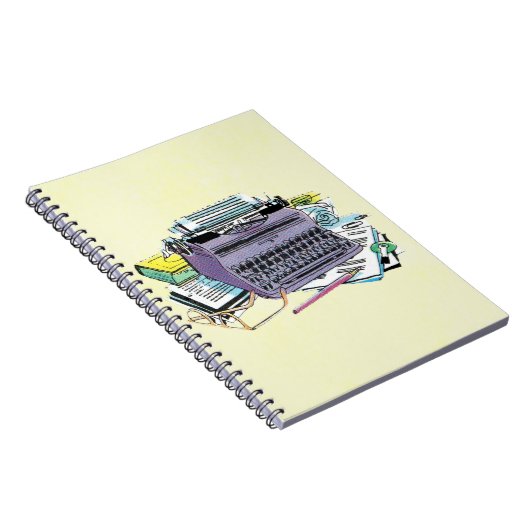 Het potlood van het Schrijfmachine van de Schrijfm Notitieboek (Rechterzijde)