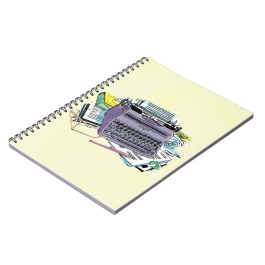 Het potlood van het Schrijfmachine van de Schrijfm Notitieboek (Linkerzijde)