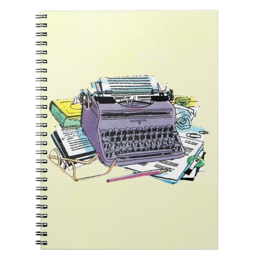 Het potlood van het Schrijfmachine van de Schrijfm Notitieboek (Voorkant)