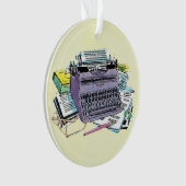 Het potlood van het Schrijfmachine van de Schrijfm Ornament (voorkant)