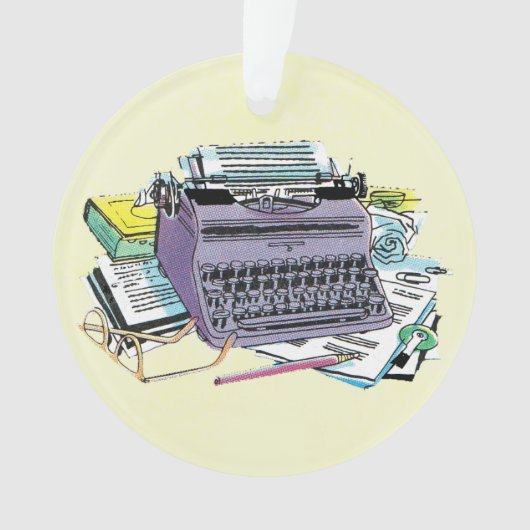 Het potlood van het Schrijfmachine van de Schrijfm Ornament (voorkant)