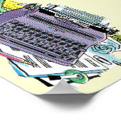 Het potlood van het Schrijfmachine van de Schrijfm Poster (Hoek)