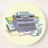 Het potlood van het Schrijfmachine van de Schrijfm Zandsteen Onderzetter (Voorkant)