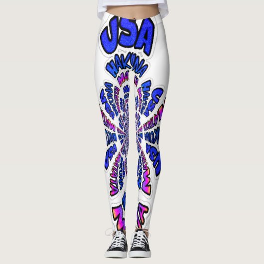 Het prachtige Amerikaanse ontwerp van Hakuna Matat Leggings (Voorkant)