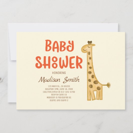 Het prachtige Baby shower van de Giraffe van de Do Kaart (Voorkant)