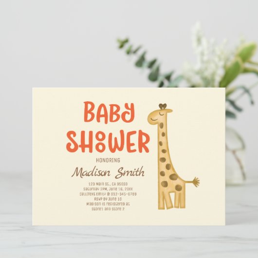 Het prachtige Baby shower van de Giraffe van de Do Kaart (Staand voorkant)