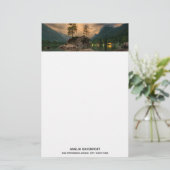 Het prachtige bergmeer in de Evening Foto Briefpapier (Staand voorkant)