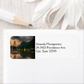 Het prachtige bergmeer in de Evening Foto Etiket (Insitu)