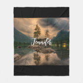 Het prachtige bergmeer in de Evening Foto Fleece Deken (Voorkant)