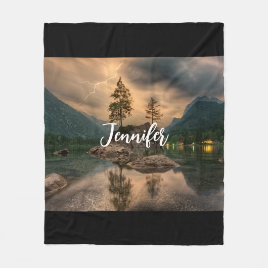 Het prachtige bergmeer in de Evening Foto Fleece Deken (Voorkant)