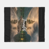 Het prachtige bergmeer in de Evening Foto Fleece Deken (Voorkant (Horizontaal))