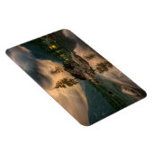 Het prachtige bergmeer in de Evening Foto Magneet (Rechterzijde)