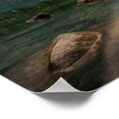 Het prachtige bergmeer in de Evening Foto Poster (Hoek)