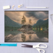 Het prachtige bergmeer in de Evening Foto Tissuepapier (Craft)