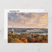 Het prachtige Briefkaart van Davenport Iowa Quad C (Voorkant / Achterkant)