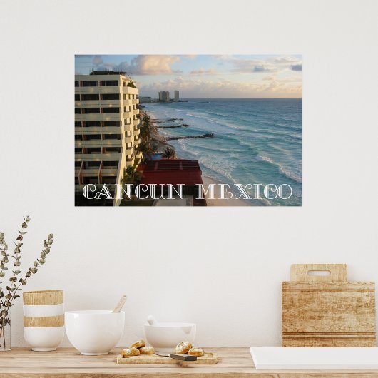 Het prachtige Cancun Ocean Uitzicht Poster (Keuken)
