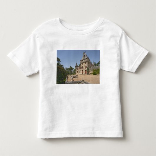 Het prachtige Chateau de Pressac en de tuin Kinder Shirts (Voorkant)