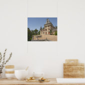 Het prachtige Chateau de Pressac en de tuin Poster (Keuken)