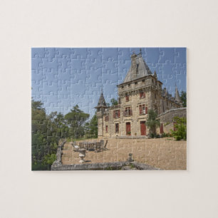 Het prachtige Chateau de Pressac en tuin Legpuzzel