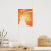 Het prachtige Chic Bride Vrijgezellenfeest Poster (Keuken)