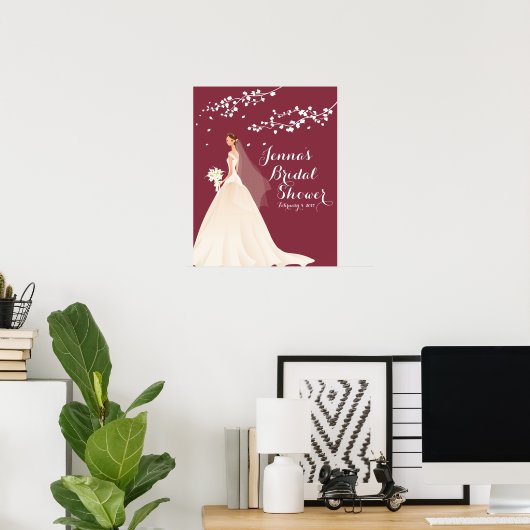 Het prachtige Chic Bride Vrijgezellenfeest Poster (Thuiskantoor)