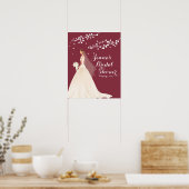 Het prachtige Chic Bride Vrijgezellenfeest Poster (Keuken)