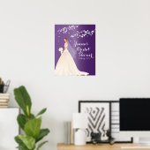 Het prachtige Chic Bride Vrijgezellenfeest Poster (Thuiskantoor)