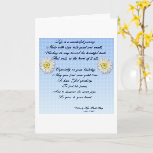 Het prachtige Gedicht van de Verjaardag van de Kaart (Gele Bloem)