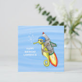 Het prachtige gele raketzeepaardje kaart (Staand voorkant)