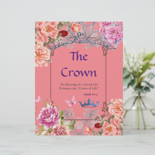 Het prachtige, gepersonaliseerde kroonpapier (Staand voorkant)